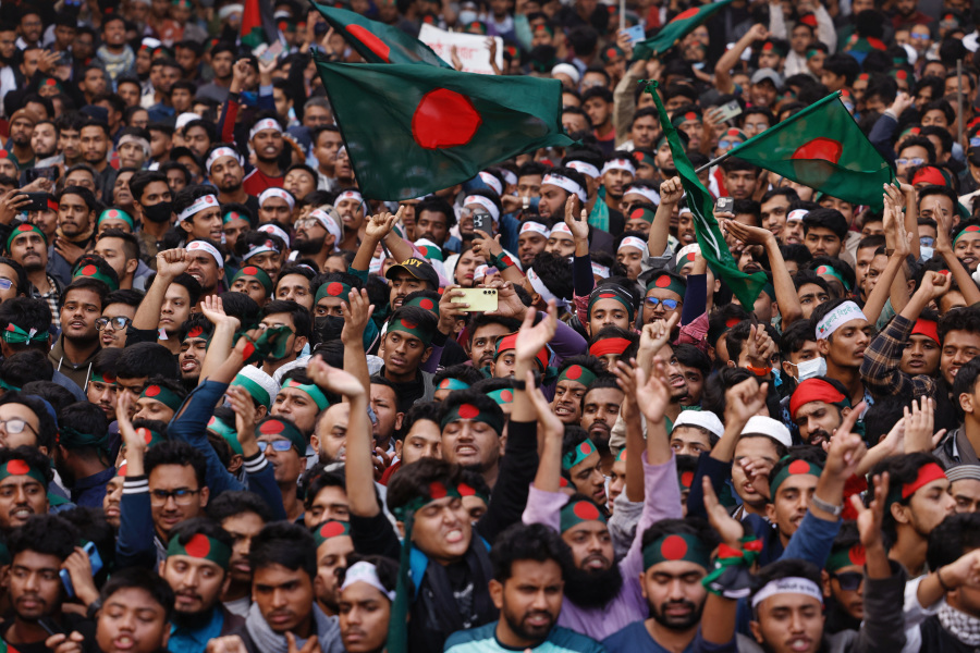 Thousands march in Bangladesh to mark student-led uprising that ousted PM Hasina