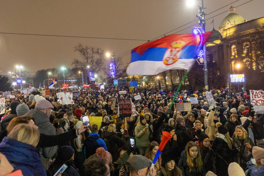 Tens of thousands join student-led protests in Belgrade