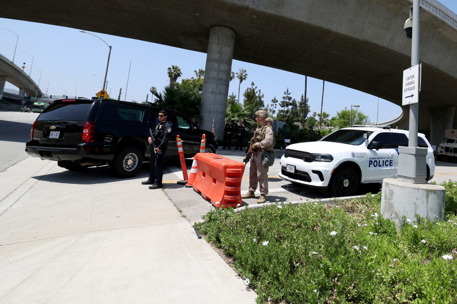 Vance, in Los Angeles, says troops need to stay, blasts Newsom over immigration