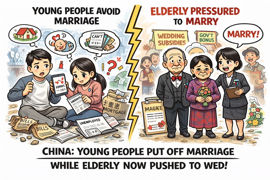 Marriage Rates Among Young People on the Mainland Decline; Elderly Are Being “Urged to Marry”
