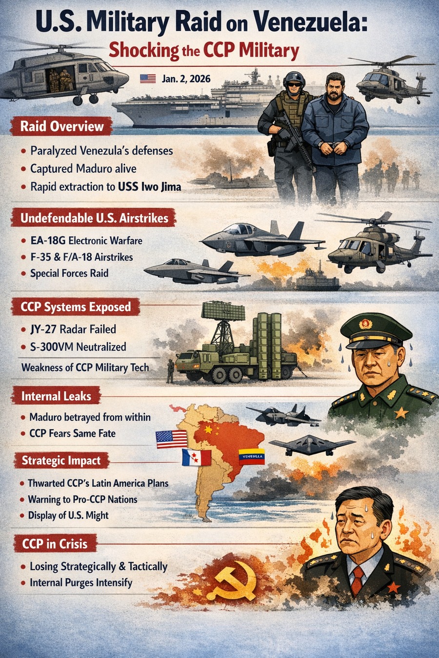 U.S. Military Raid on Venezuela: The Real Battle Situation Makes the CCP Military Gasp in Shock