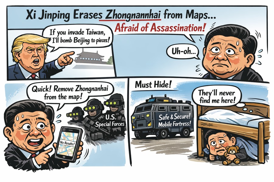 Xi Jinping Rushes to Delete Zhongnanhai’s Address — Decapitation Phobia Becomes a Global Joke