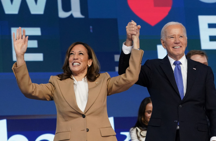 Harris Says Biden  Courageous  for Choosing to Step Aside