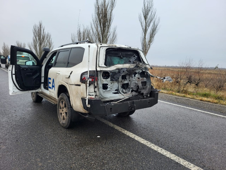 Drone hits IAEA vehicle on road to Russian-held Zaporizhzhia nuclear plant, agency says