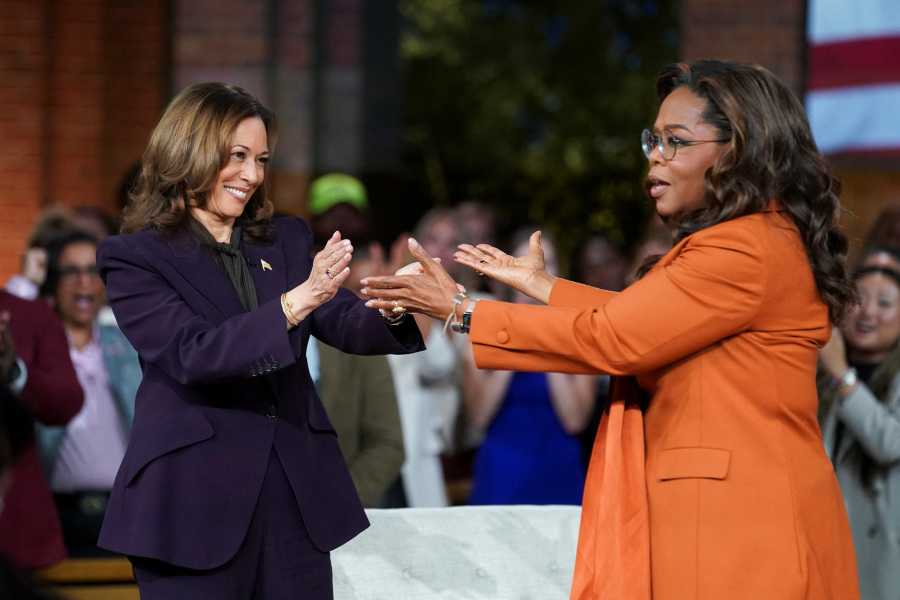 Kamala Harris Joins Oprah Winfrey in Emotional Campaign Event