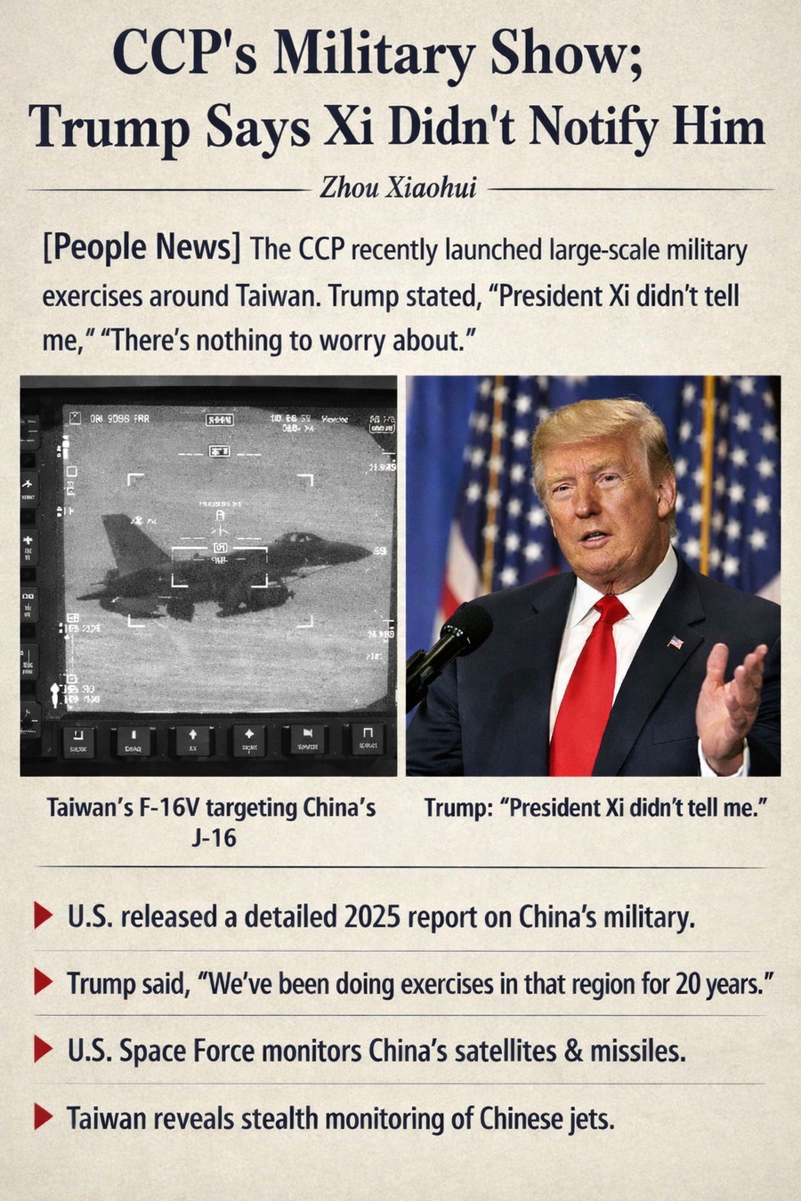 The CCP’s Military Grand Performance; Trump Says Xi Did Not Give Notice