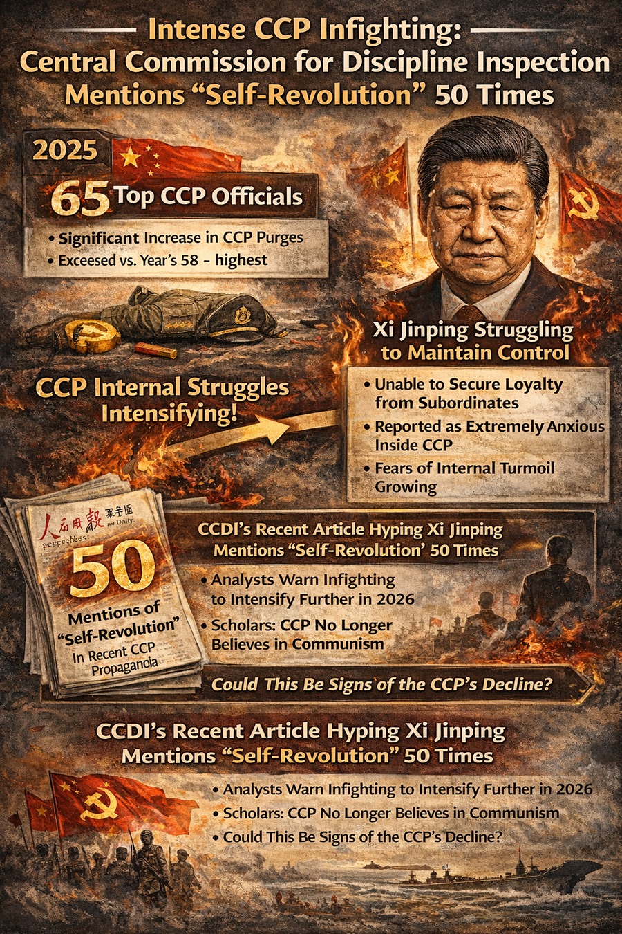 Intense CCP Infighting: Central Commission for Discipline Inspection Mentions “Self-Revolution” 50 Times
