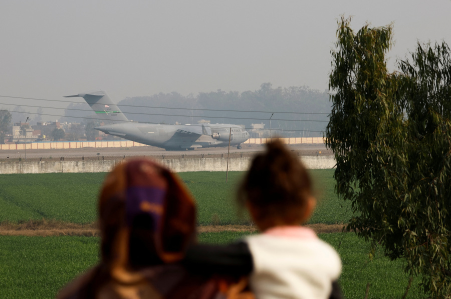 U.S. military plane deporting Indian immigrants lands in India