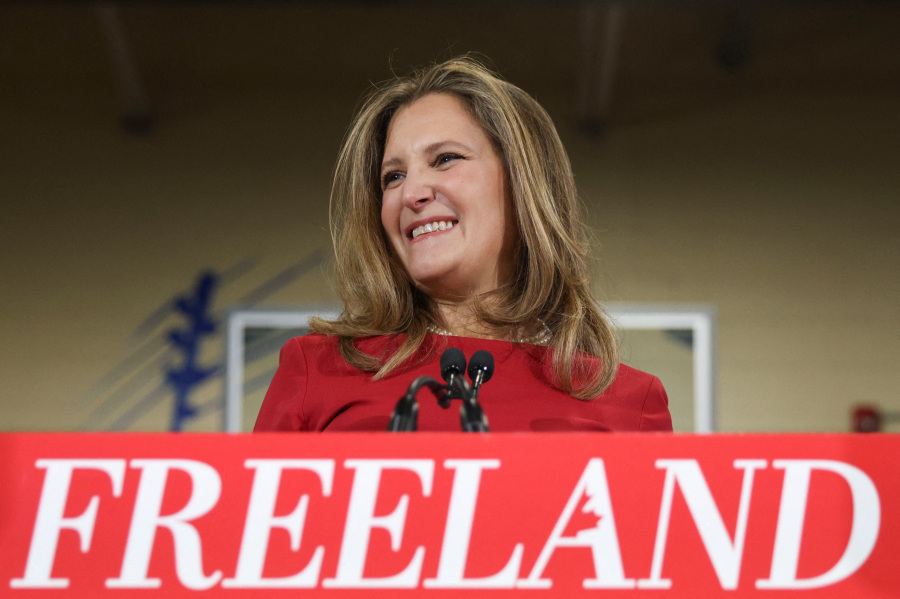 Canada task force says Freeland, running to replace Trudeau, targeted by China-linked campaign