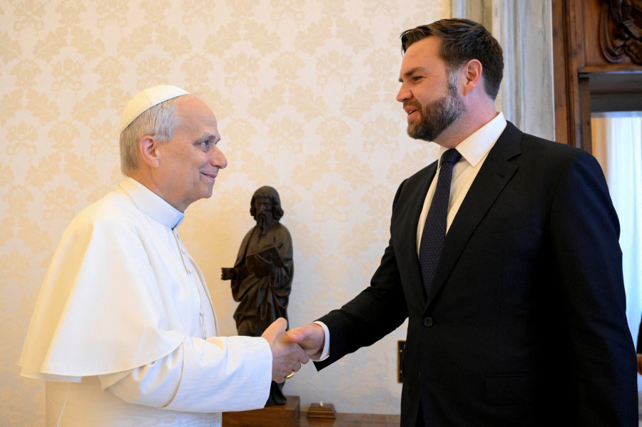US vice president meets Pope Leo, an American known for past criticism of Trump