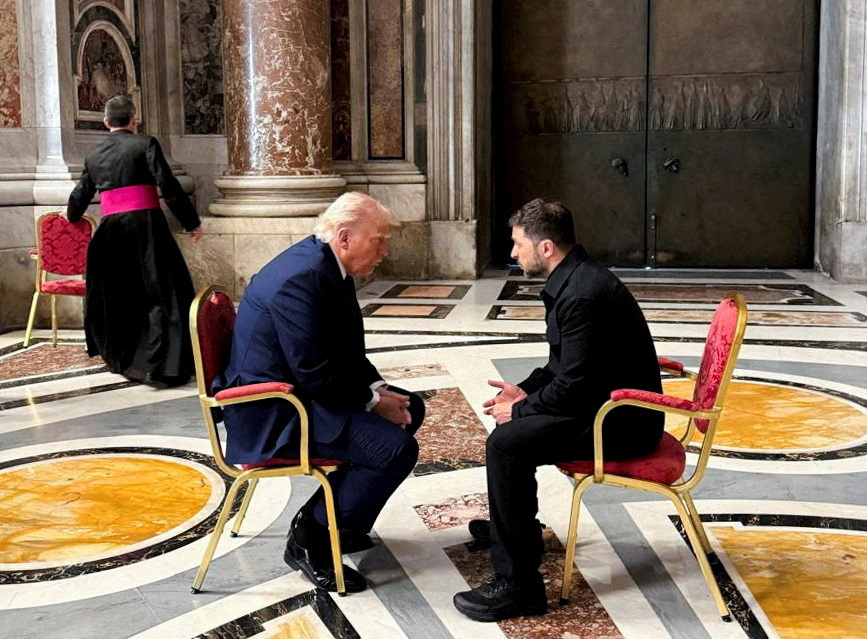 Zelenskiy says he discussed air defence, sanctions with Trump in Vatican meeting