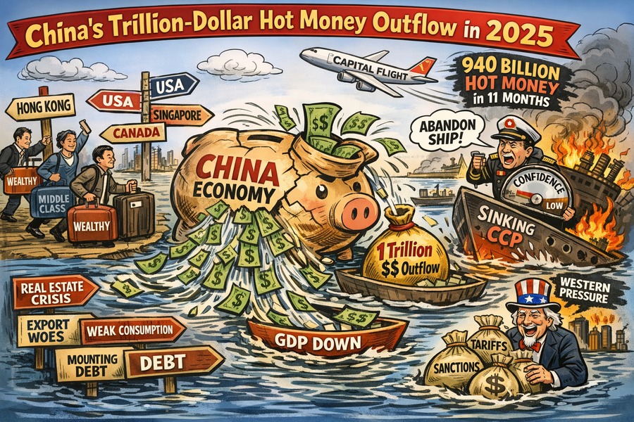 China’s Trillion-Dollar Hot Money Outflow in 2025