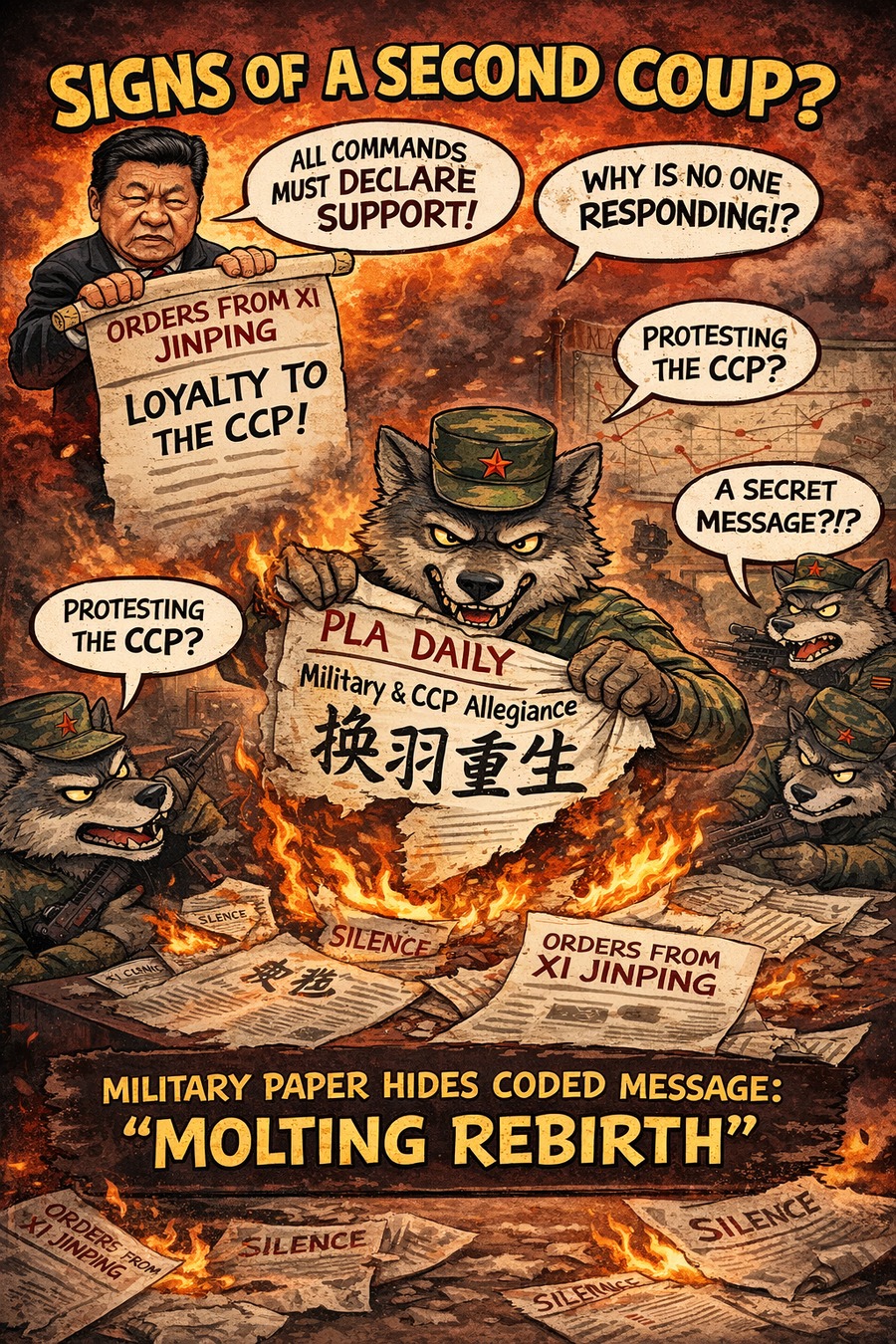 Opposing the Arrest of Zhang Youxia Military Newspaper Hides Four-Character Code