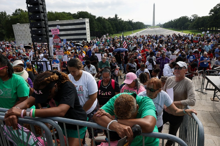 Thousands march in Washington as leaders warn of voting and civil rights rollbacks